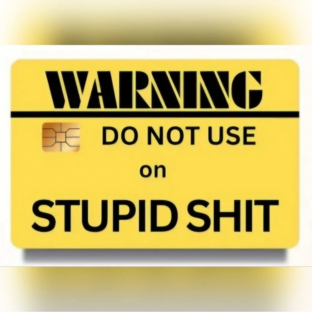 WARNING Funny Card Sleeve Vinyl Decal